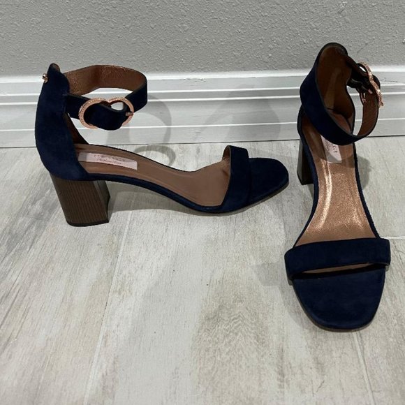 Ted Baker Shoes Ted Baker Qarvas Navy Blue Rose Gold Buckle
